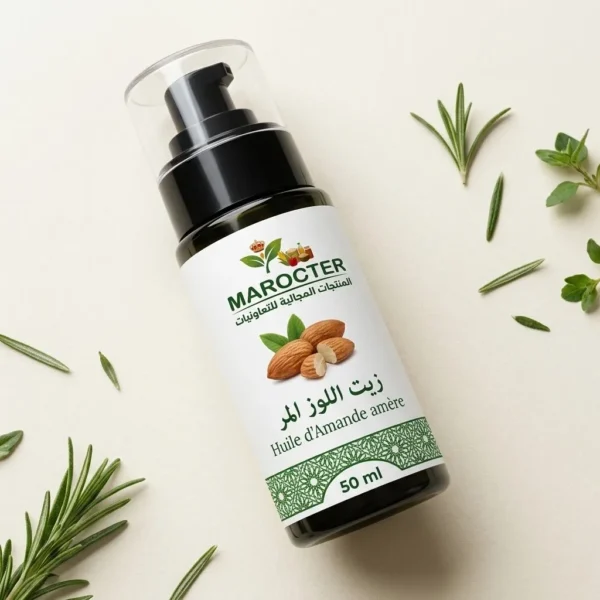 زيت اللوز المر الطبيعي للتجميل والعناية بالبشرة - 50 مل | MAROCTER